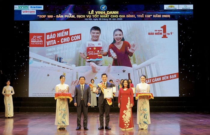 Generali Việt Nam được vinh danh “Top 100 sản phẩm dịch vụ tốt nhất cho gia đình và trẻ em”