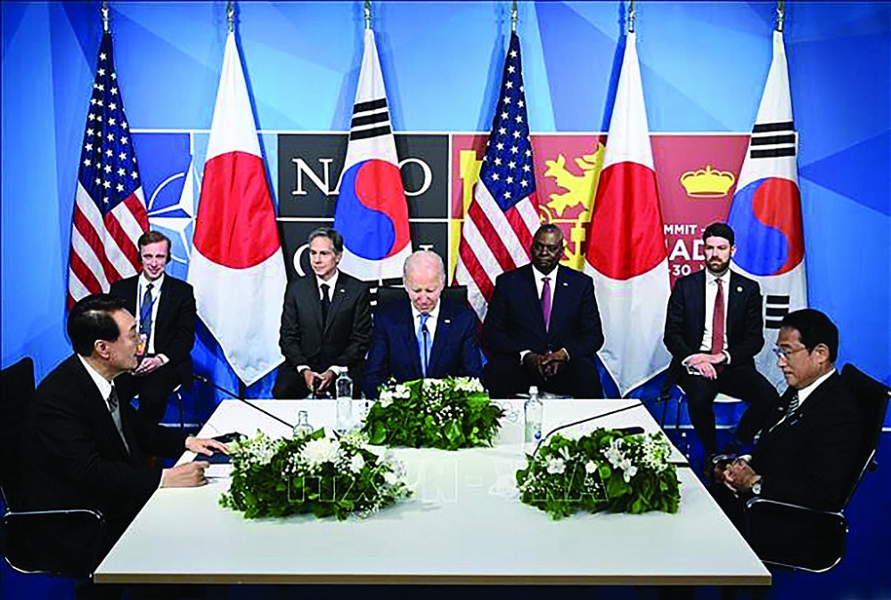 3 nhà lãnh đạo Mỹ-Nhật-Hàn tham dự hội nghị thượng đỉnh tại Trại David