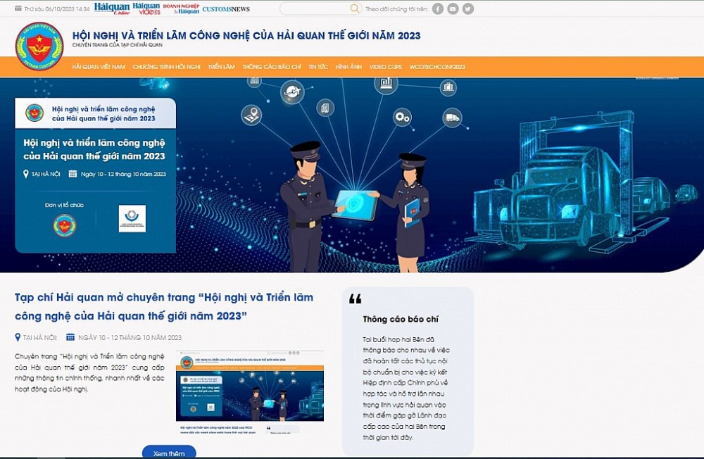 Tạp chí Hải quan mở chuyên trang “Hội nghị và Triển lãm công nghệ của Hải quan thế giới năm 2023”