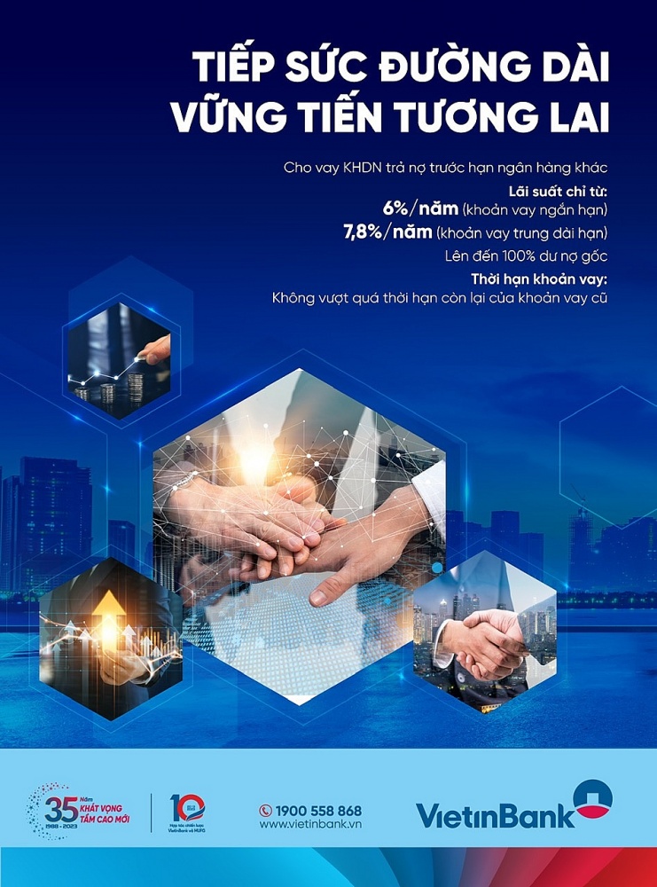 VietinBank cho vay doanh nghiệp trả nợ trước hạn ngân hàng khác với lãi suất chỉ từ 6,0 %/năm