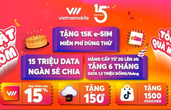 Vietnamobile tặng 15.000 E-sim miễn phí dùng thử 5GB/ngày