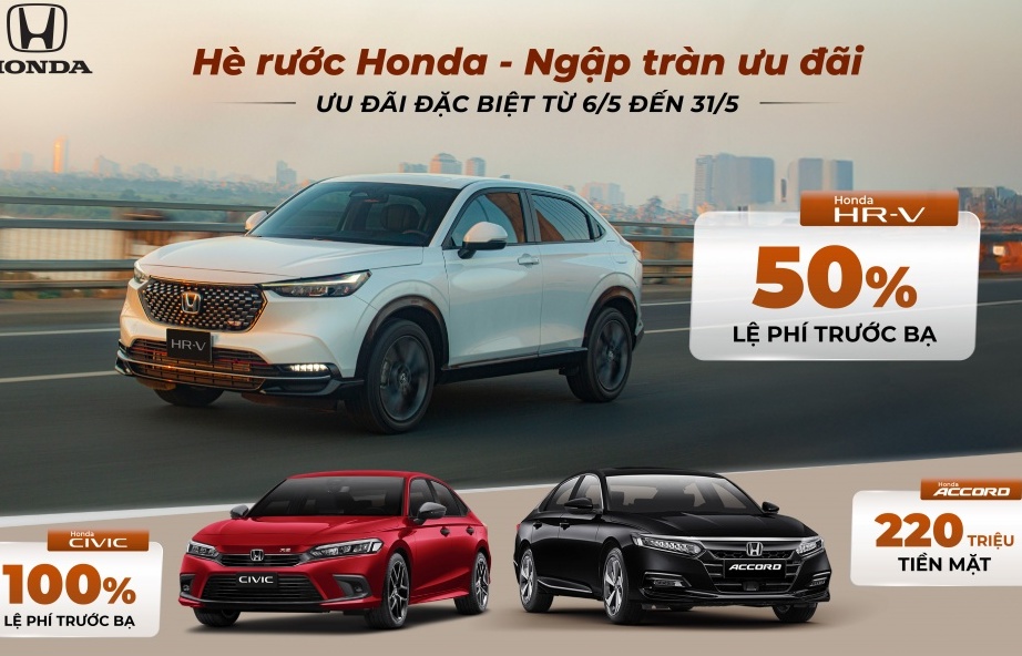 Honda Việt Nam khuyến mại hàng loạt mẫu ô tô trong tháng 5