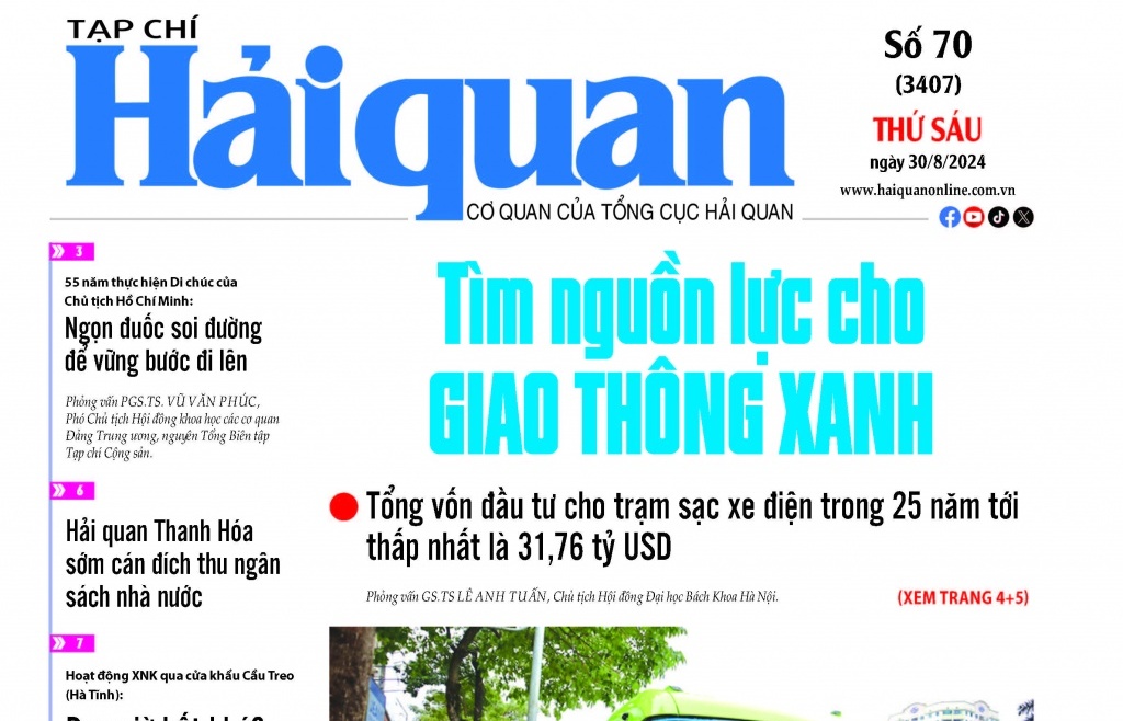 Những thông tin hấp dẫn trên Tạp chí Hải quan số 70 phát hành ngày 30/8/2024