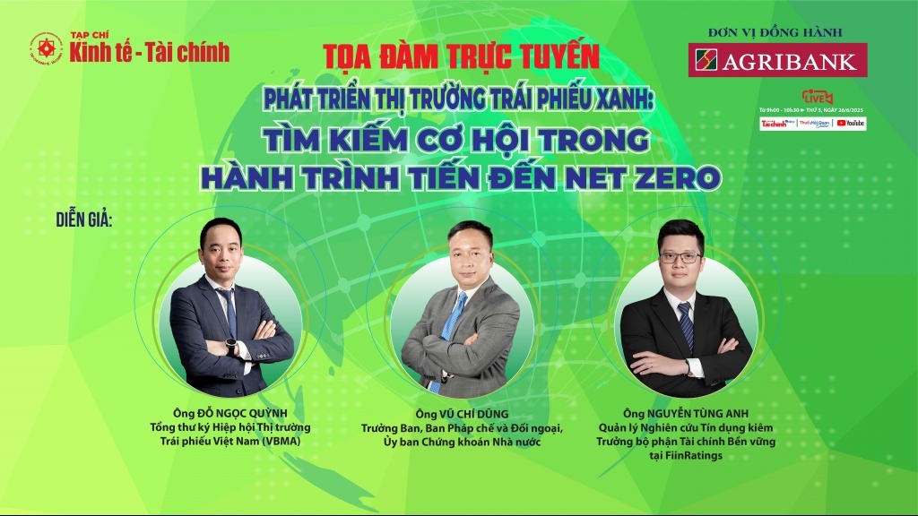 9h sáng nay diễn ra Tọa đàm trực tuyến “Phát triển thị trường trái phiếu xanh: Tìm kiếm cơ hội trong hành trình tiến đến Net Zero”