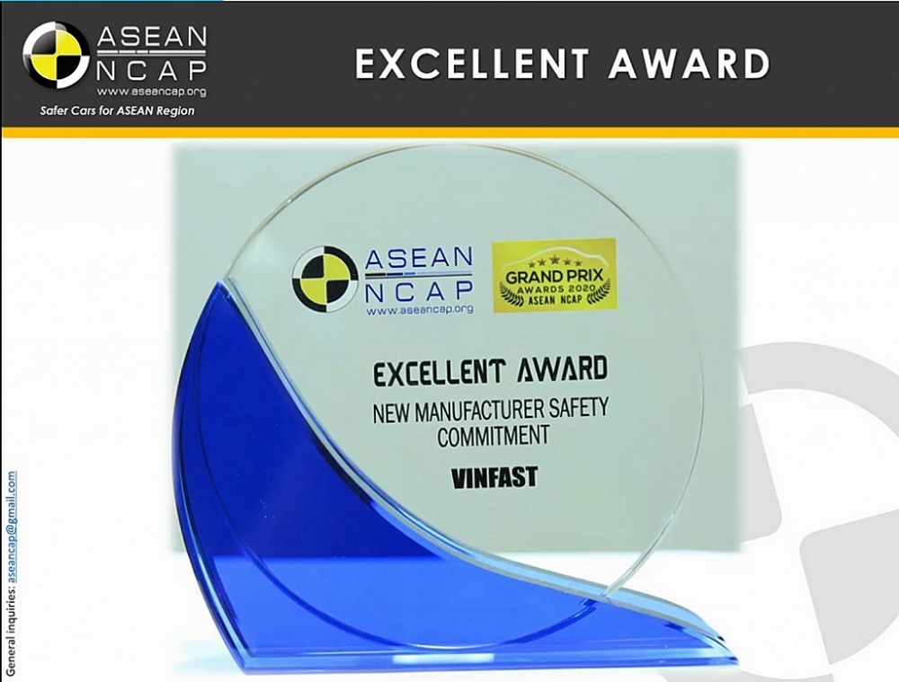 Vinfast đoạt giải 'Hãng xe có cam kết cao về an toàn' ASEAN NCAP