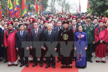 tong bi thu nguyen phu trong dang huong tuong niem cac vua hung