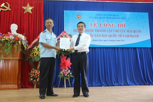 cong bo quyet dinh thanh lap chi cuc hai quan san bay quoc te cam ranh