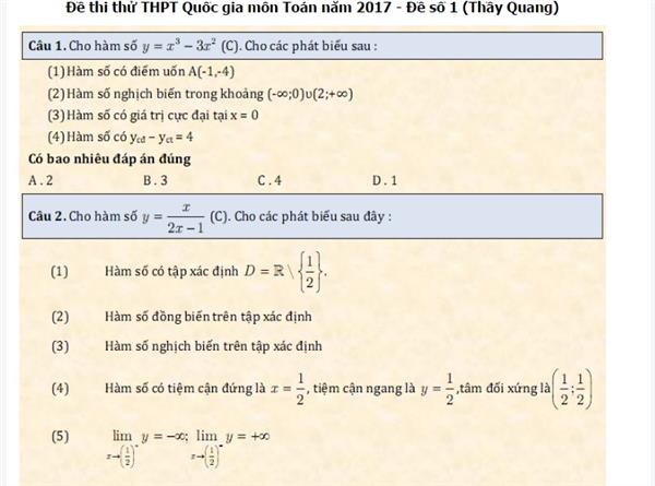 no ro de thi luyen thi an theo du thao ky thi 2017