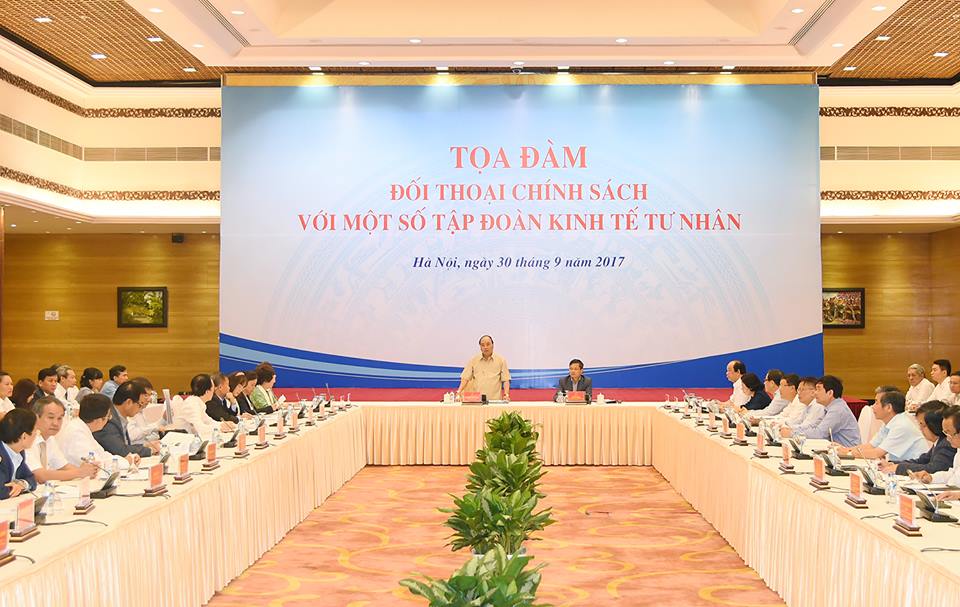 cuoc toa dam chua co tien le cua thu tuong voi 14 lanh dao tap doan tu nhan