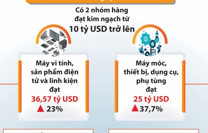 Infographics: 2 nhóm hàng nhập khẩu 20 tỷ USD