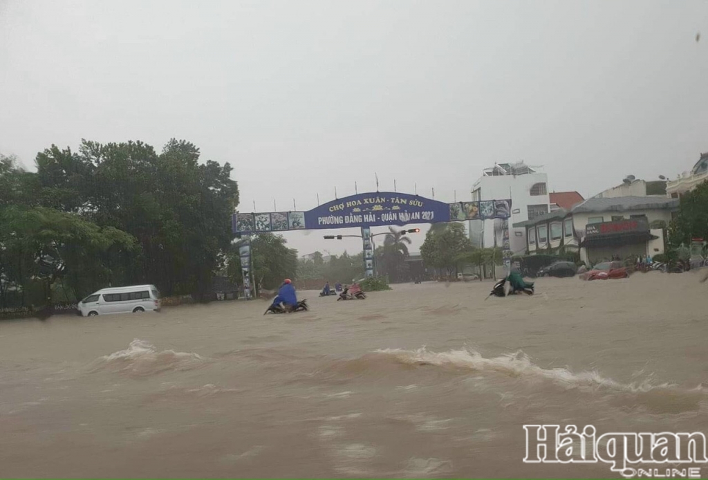 Hải Phòng: Chật vật làm thủ tục xuất nhập khẩu vì mưa lớn