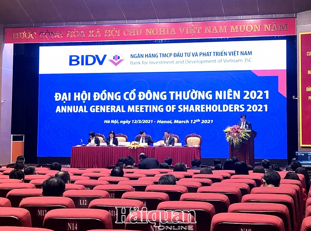 Ngân hàng TMCP Đầu tư và Phát triển Việt Nam (BIDV) tổ chức ĐHĐCĐ thường niên 2021. Ảnh: H.Dịu