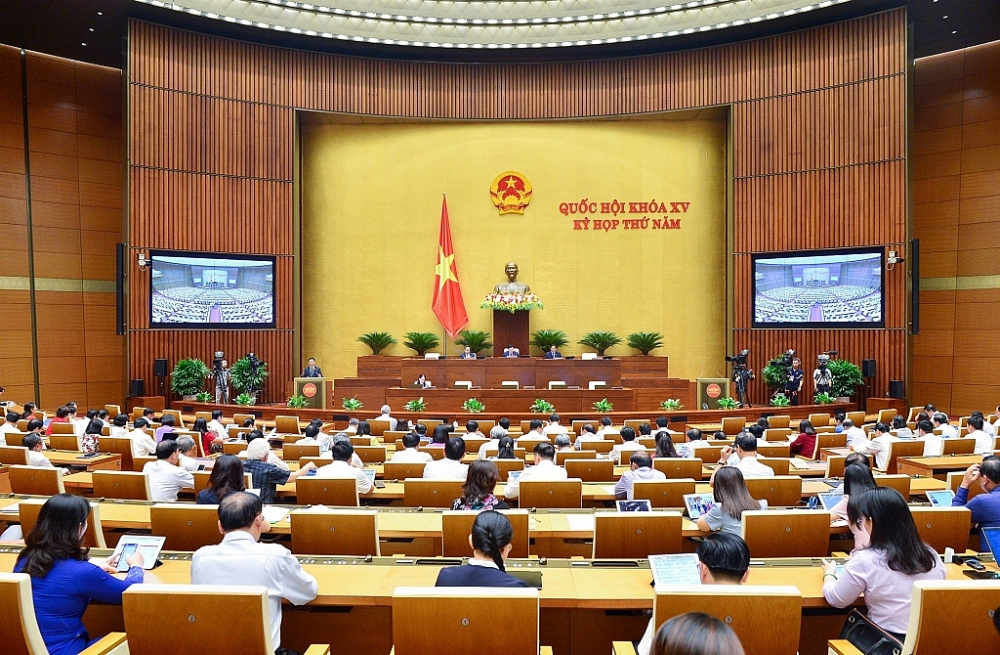 Quốc hội nghe các Báo cáo về tiếp tục thực hiện chính sách giảm thuế giá trị gia tăng 2%. Ảnh: Quochoi.vn