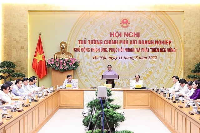 Thủ tướng Phạm Minh Chính chủ trì và phát biểu tại hội nghị. Ảnh: VGP