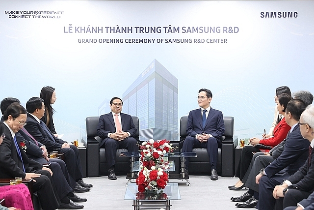 Thủ tướng đã tiếp ông Lee Jae Yong - Chủ tịch Tập đoàn Samsung Điện tử. Ảnh: VGP