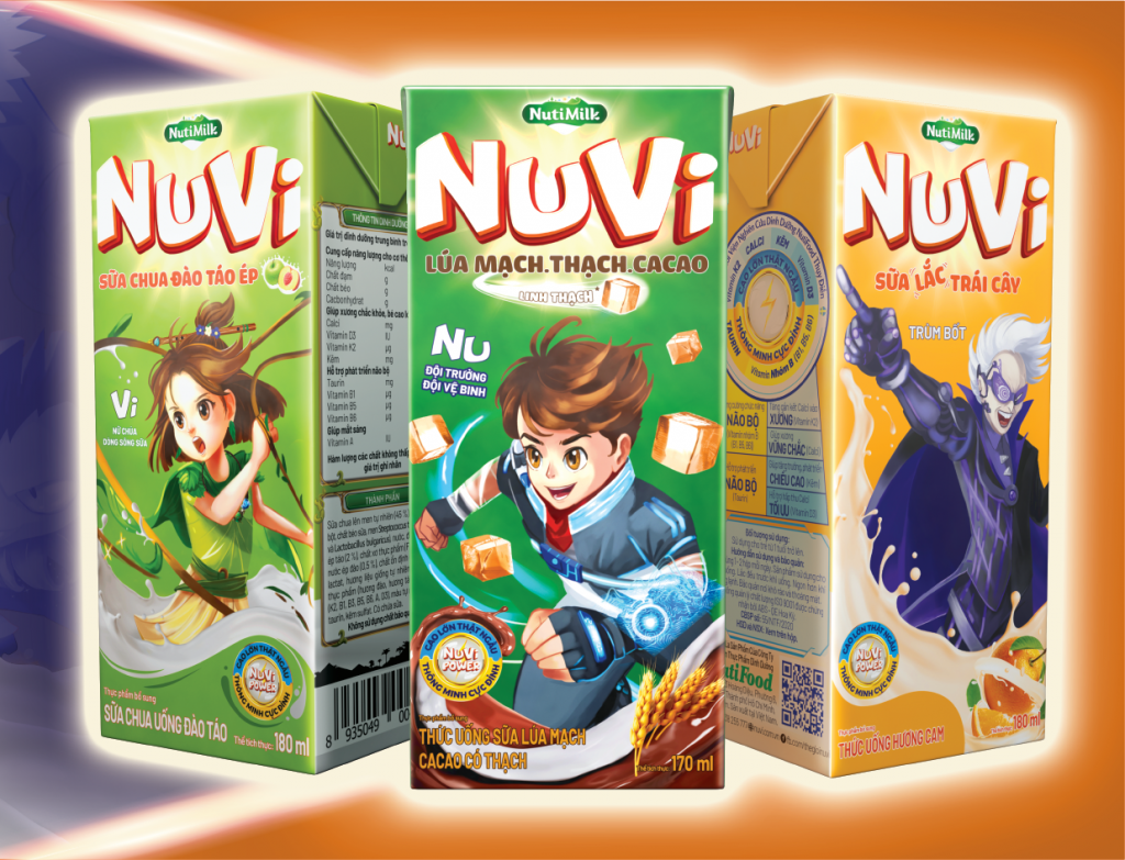 Nhãn hiệu NuVi có nhiều dòng sản phẩm khác nhau với thiết kế đẹp mắt, các hương vị bắt trend. 