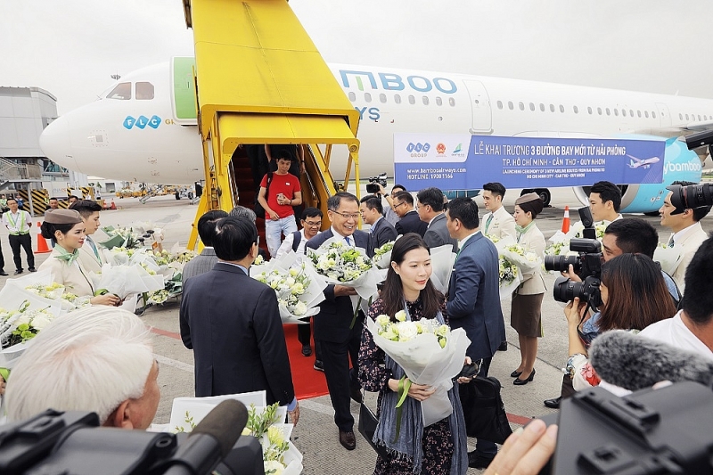 thu tuong chinh phu cat bang khai truong 3 duong bay tu hai phong cua bamboo airways