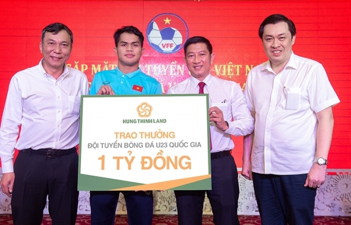 Hưng Thịnh Land thưởng nóng Đội tuyển U23 Việt Nam 1 tỷ đồng