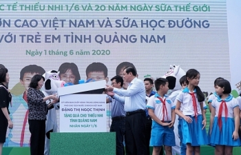 Hơn 34.000 trẻ em Quảng Nam được uống sữa miễn phí