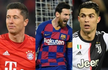 Top 10 tiền đạo có hiệu suất ghi bàn nhất châu Âu: Messi kém Ronaldo