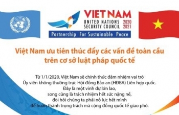 Infographics: Việt Nam ưu tiên thúc đẩy các vấn đề toàn cầu trên cơ sở luật pháp quốc tế