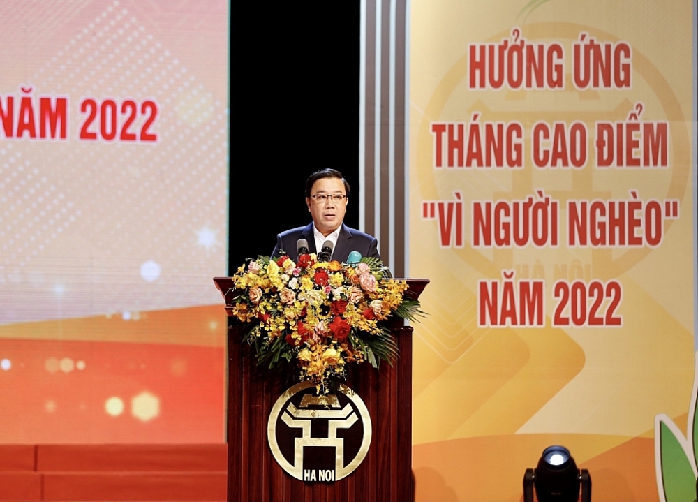 Đồng chí Chử Xuân Dũng - Phó Chủ tịch UBND thành phố Hà Nội phát biểu khai mạc Lễ phát động
