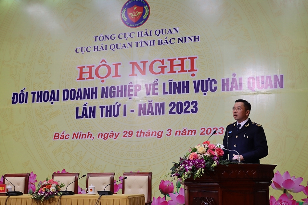 Cục trưởng Cục Hải quan Bắc Ninh phát biểu khai mạc. Ảnh: Quang Hùng