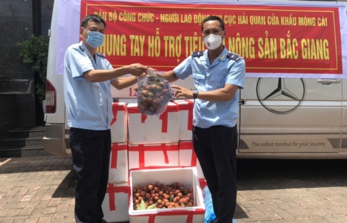 Hải quan Móng Cái hưởng ứng chương trình hỗ trợ tiêu thụ vải thiều Bắc Giang