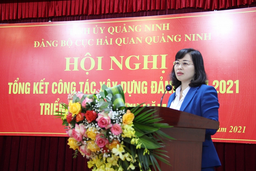 Phó Bí thư Tỉnh ủy Quảng Ninh Trịnh Thị Minh Thanh phát biểu chỉ đạo hội nghị. Ảnh: Q.H