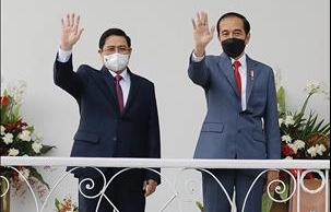 Thủ tướng Phạm Minh Chính chào xã giao Tổng thống Indonesia