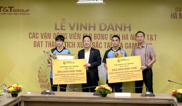 Tập đoàn T&T Group thưởng hơn 1 tỷ đồng cho bóng bàn Việt Nam tại SEA Games 32