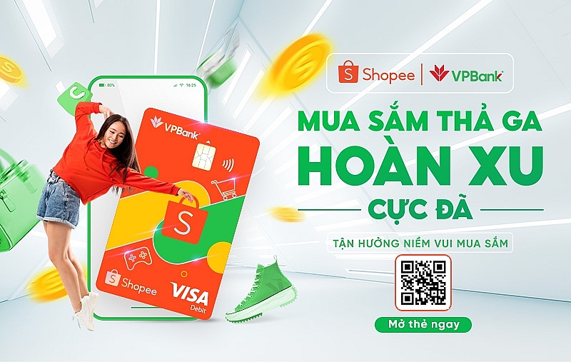 Ra mắt thẻ ghi nợ quốc tế VPBank Shopee, hoàn Shopee xu lên tới 4%