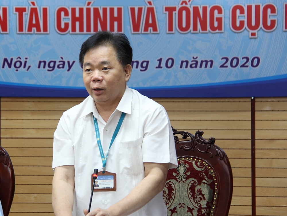 PGS.TS Nguyễn Trọng Cơ, Bí thư Đảng ủy, Giám đốc học viện Tài chính phát biểu tại lễ ký kết.