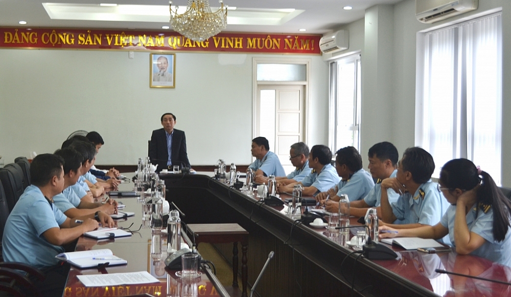 Phó Tổng cục trưởng Hoàng Việt Cường phát biểu tại buổi làm việc.