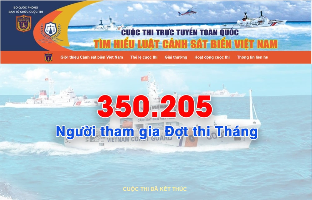 Cuộc thi “Tìm hiểu Luật Cảnh sát biển Việt Nam” thu hút 829.369 lượt người tham gia