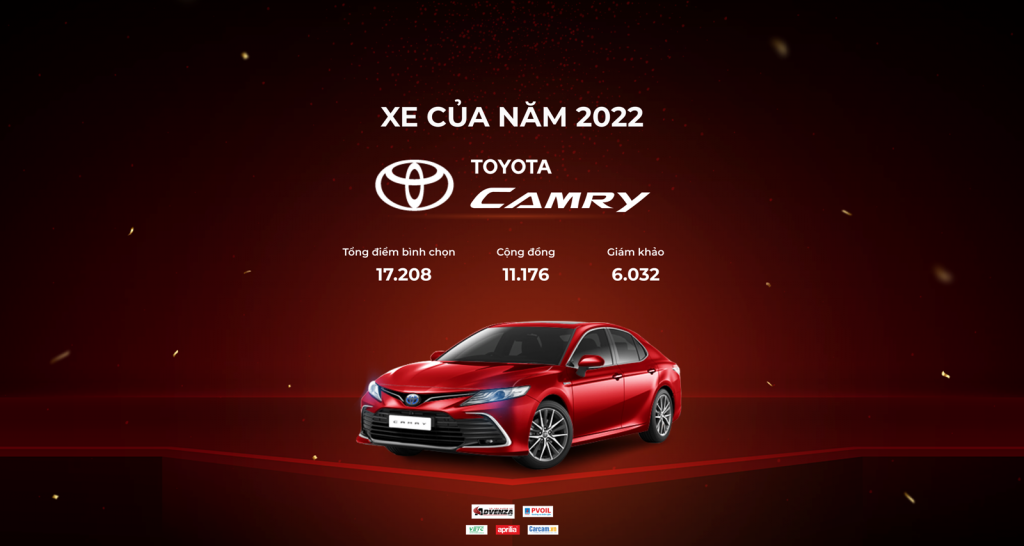 Với 315.000 lượt bình chọn Camry Toyota Camry “lên ngôi” Xe của năm 2022