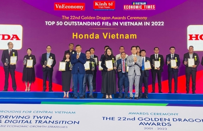 Honda Việt Nam nhận Giải thưởng Rồng vàng lần thứ 18