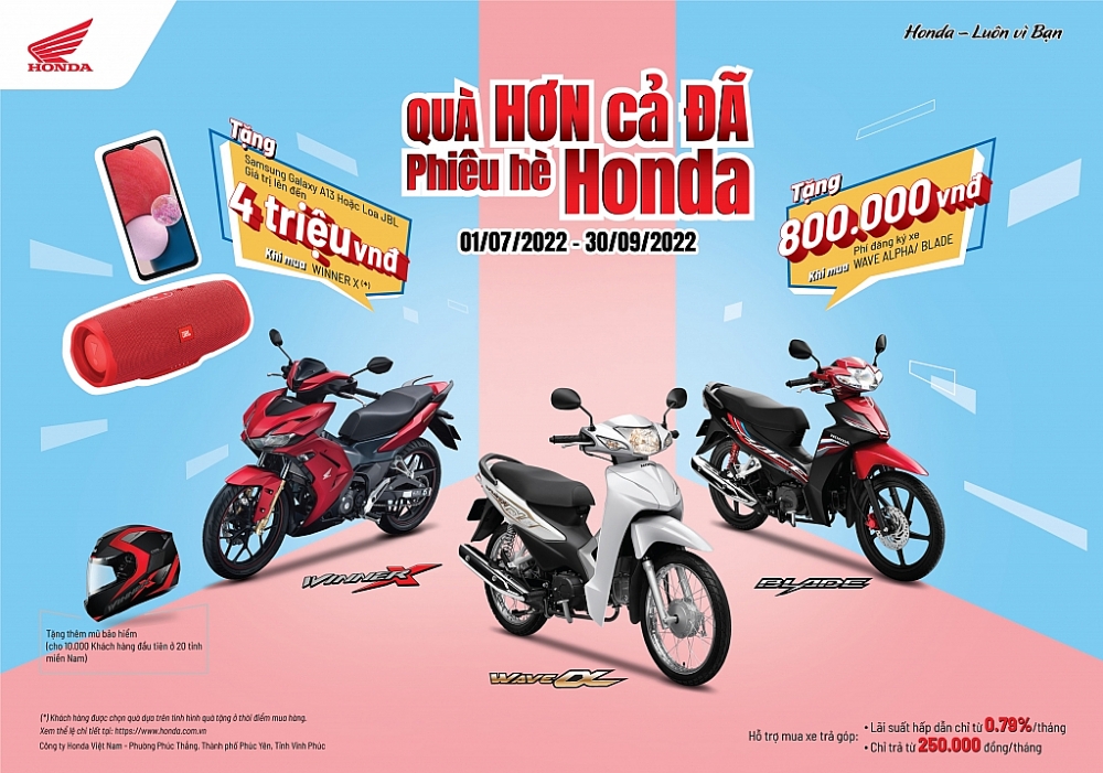 Honda Việt Nam khuyến mại tặng quà khách hàng mua xe máy