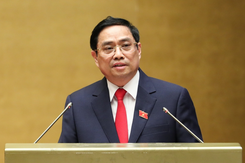 Thủ tướng Chính phủ Phạm Minh Chính trình bày Tờ trình về cơ cấu số lượng thành viên Chính phủ khóa XV