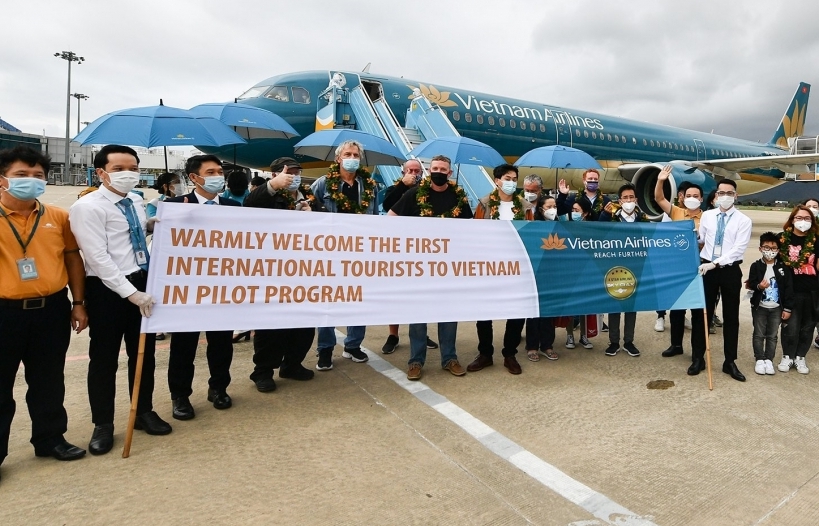 Chuyến bay đầu tiên thí điểm đón du khách quốc tế đến Việt Nam