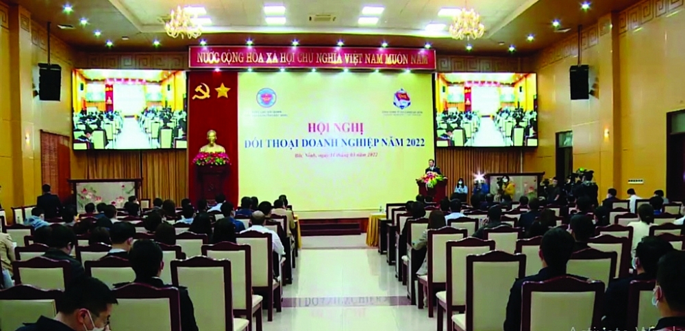 Quang cảnh Hội nghị đối thoại doanh nghiệp năm 2022 do Cục Hải quan Bắc Ninh phối hợp tổ chức ngày 11/3. 	Ảnh: Quang Hùng