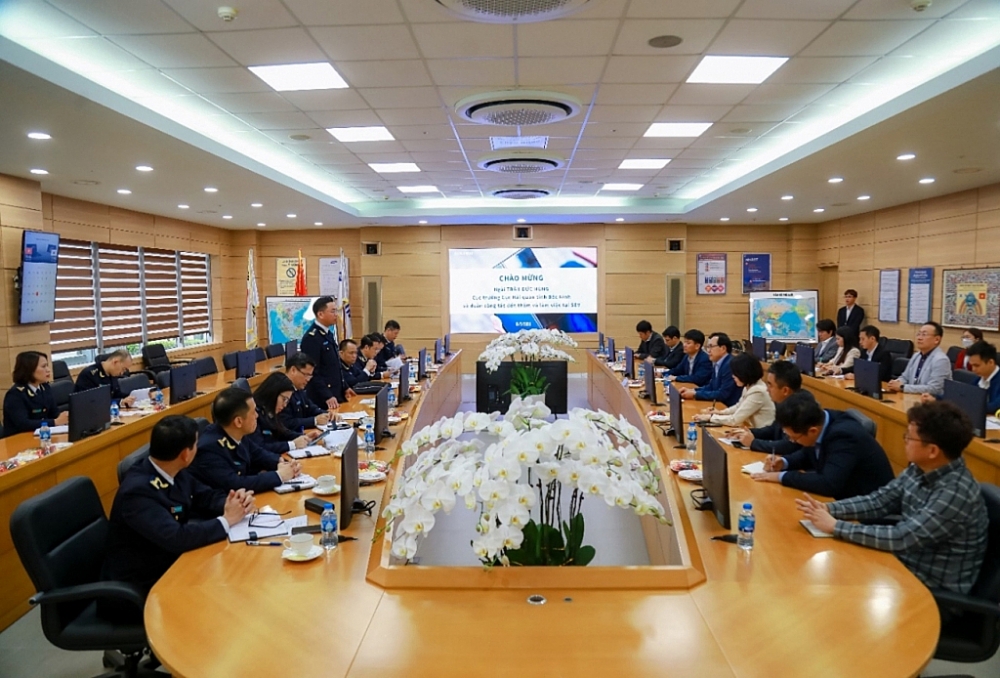 Buổi làm việc giữa lãnh đạo Cục Hải quan Bắc Ninh với lãnh đạo Tập đoàn Samsung tháng 2/2023.  (Ảnh do Cục Hải quan Bắc Ninh cung cấp)