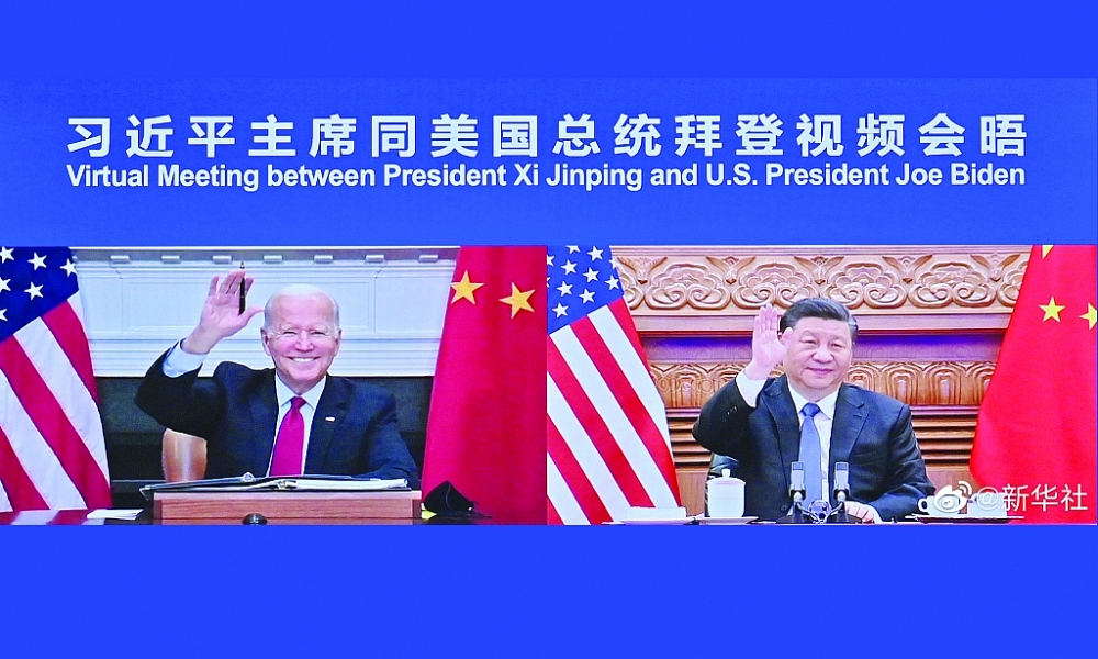 Hội đàm trực tuyến đầu tiên giữa Chủ tịch Trung Quốc Tập Cận Bình và Tổng thống Mỹ Joe Biden 