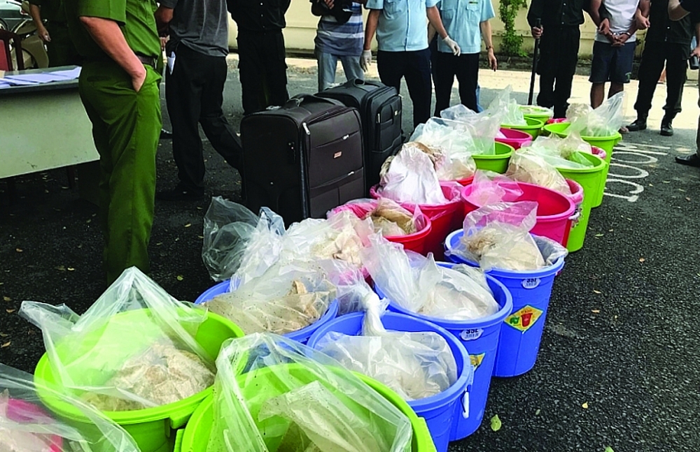 Tang vật 500 kg ma túy do Cục Hải quan TPHCM và Công an phối hợp bắt giữ năm 2019. 	Ảnh: T.H