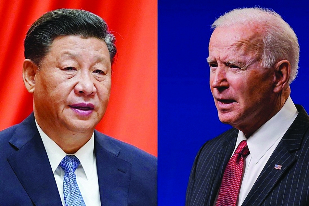 Chủ tịch Trung Quốc Tập Cận Bình (trái) và Tổng thống Mỹ Joe Biden 