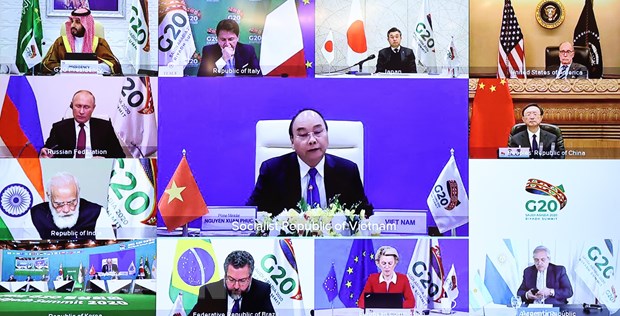 Thu tuong Nguyen Xuan Phuc du Hoi nghi thuong dinh G20 truc tuyen hinh anh 1