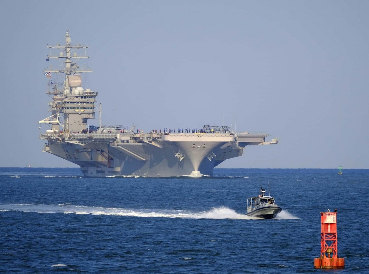 Tàu sân bay USS Dwight D. Eisenhower của Mỹ. Ảnh: Defence Blog.