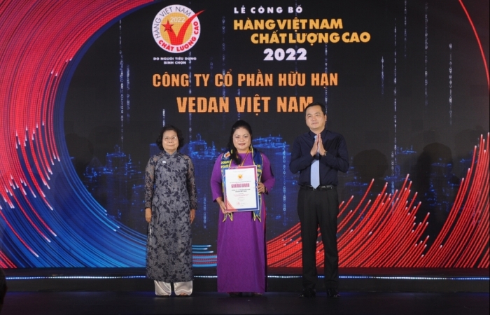 Vedan Việt Nam tiếp tục được vinh danh "Hàng Việt Nam chất lượng cao" năm 2022