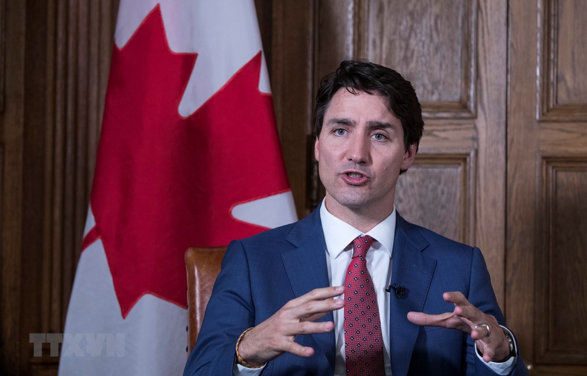 Thủ tướng Canada Justin Trudeau trả lời phỏng vấn tại Ottawa, Ontario, Canada. (Ảnh: AFP/TTXVN)